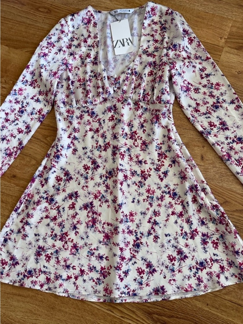 NWT Zara Purple Floral Mini Dress S